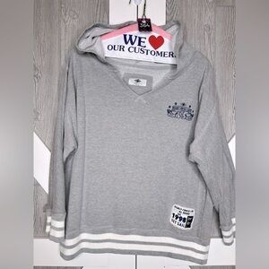 364. Vintage Disney Cruise Line Embroidered Gray Hoodie with Blue Accents M/L